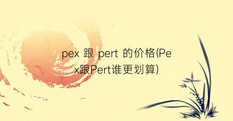 pex 跟 pert 的价格(Pex跟Pert谁更划算)